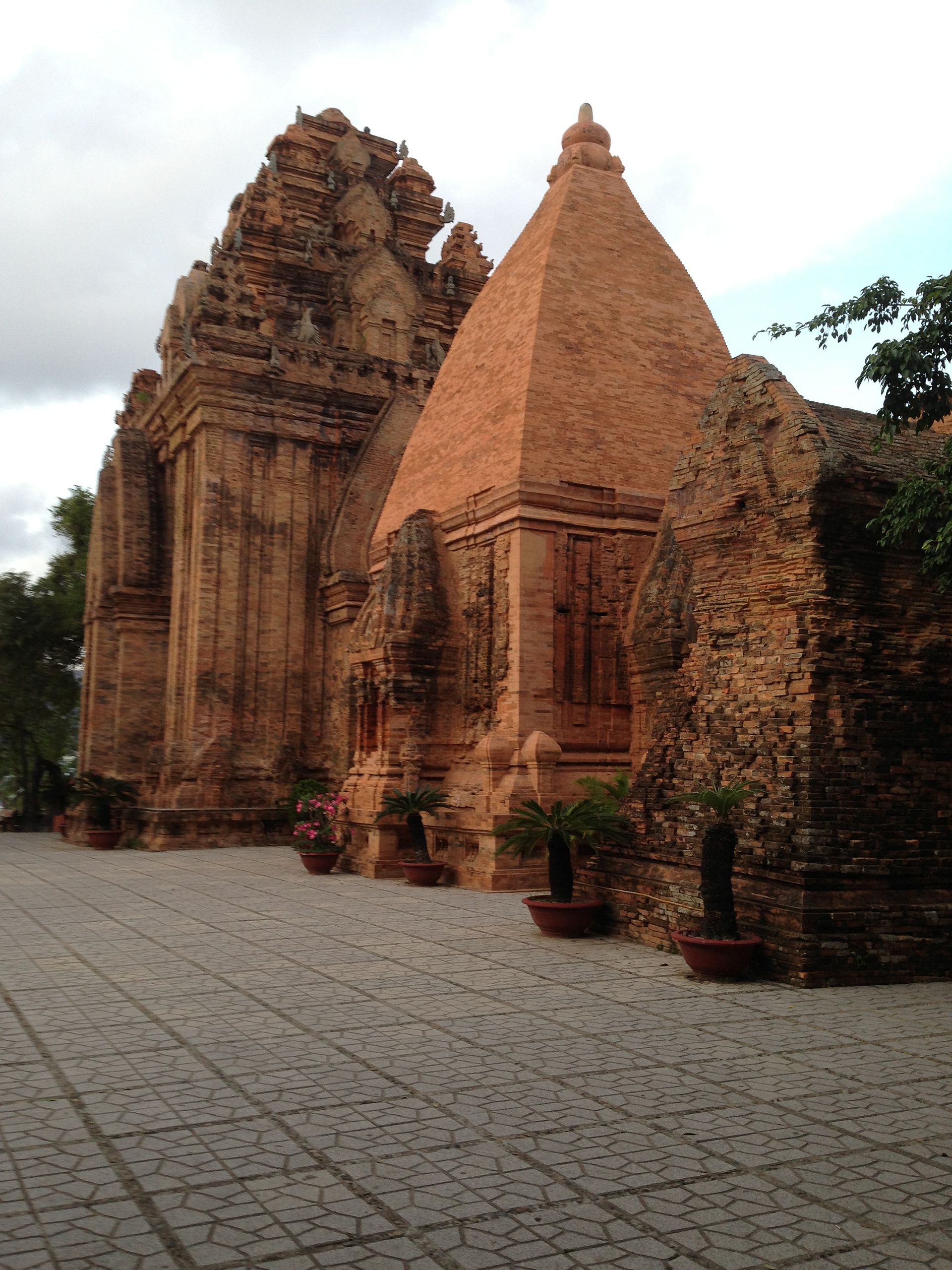 A brick Cham tower of the Po Nagar complex above Nha Trang, a Champa-era temple still used for worship