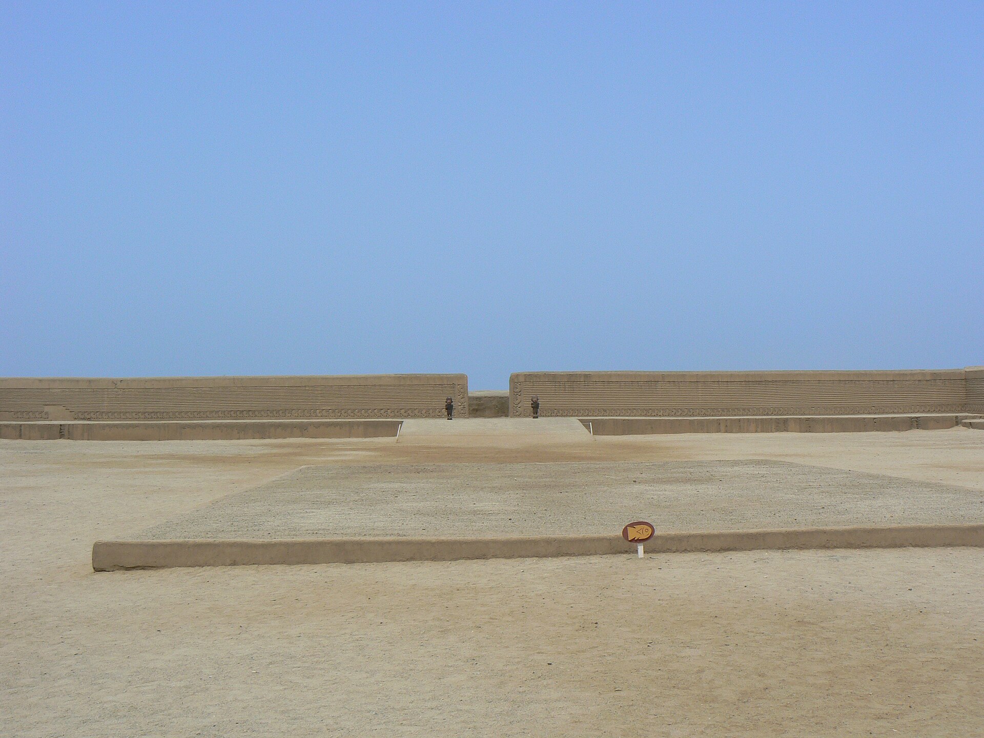 The mud-brick walls and courtyard of a Chan Chan palace-citadel, the largest adobe city in the pre-Columbian Americas