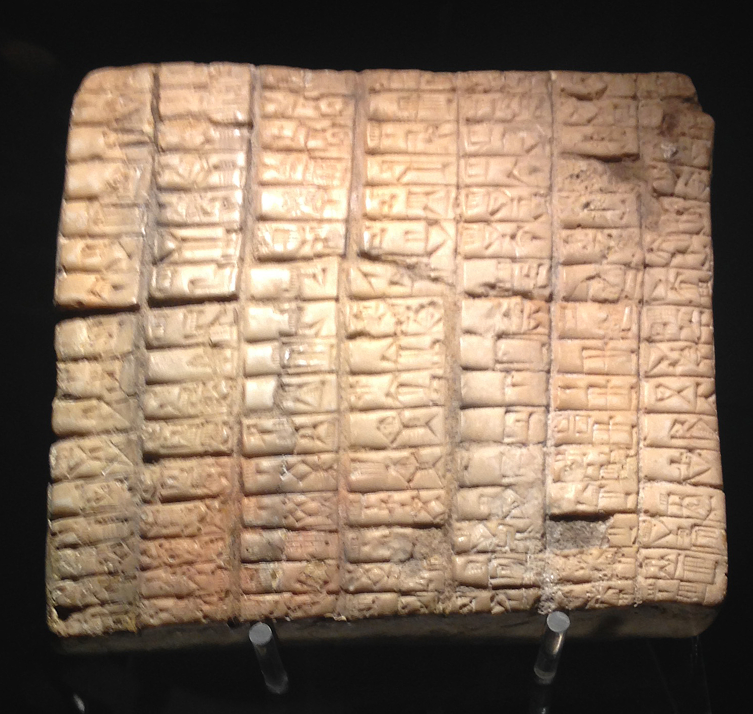 Cast of a cuneiform tablet from the Royal Palace archives of Ebla, Museum of Oriental Art, Rome
