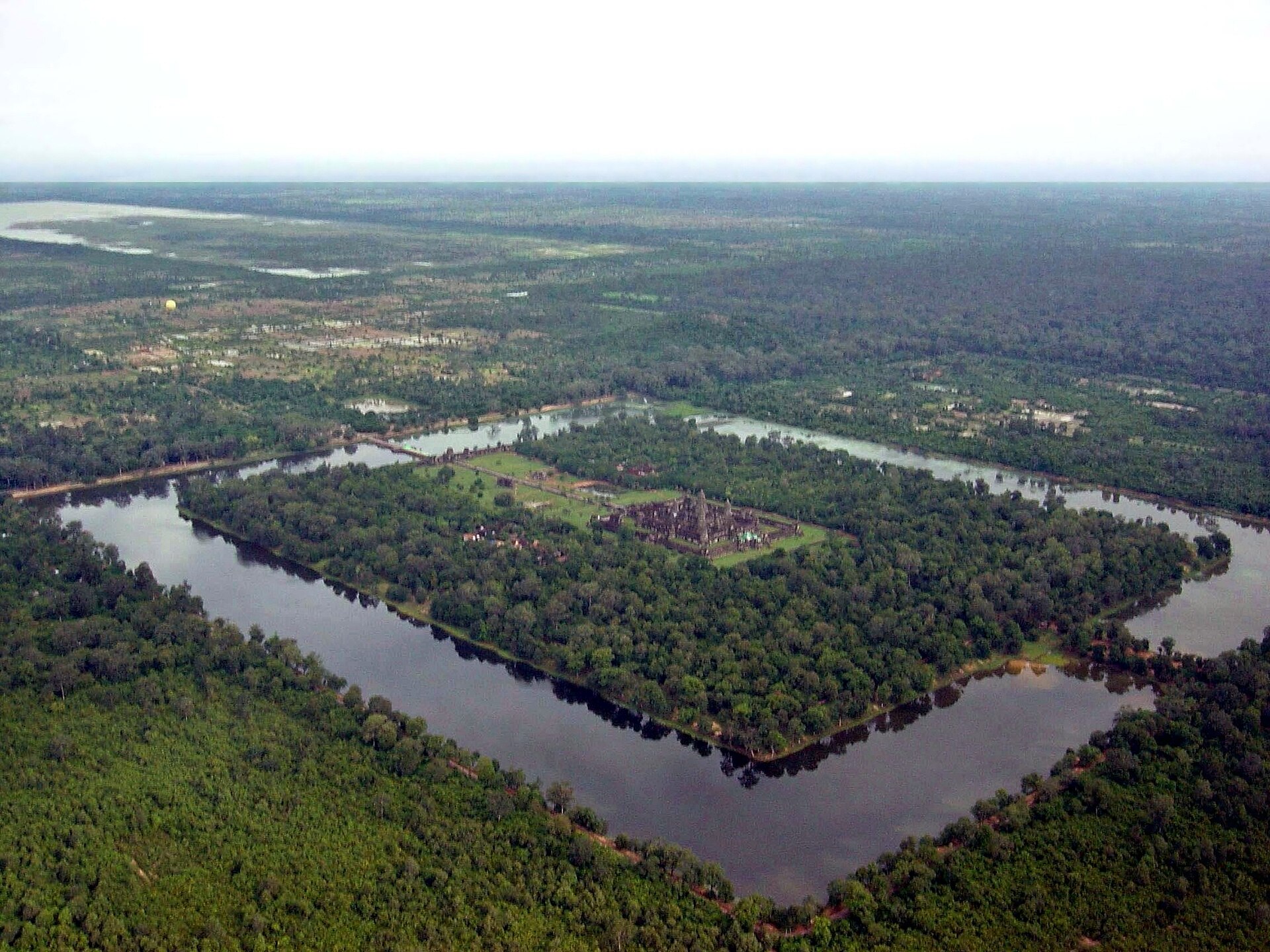 Angkor Wat temple complex from the air, Siem Reap, Cambodia