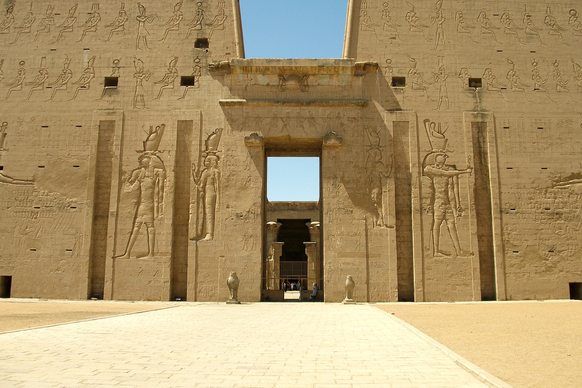 The pylon of the Temple of Horus at Edfu, built under the Ptolemies