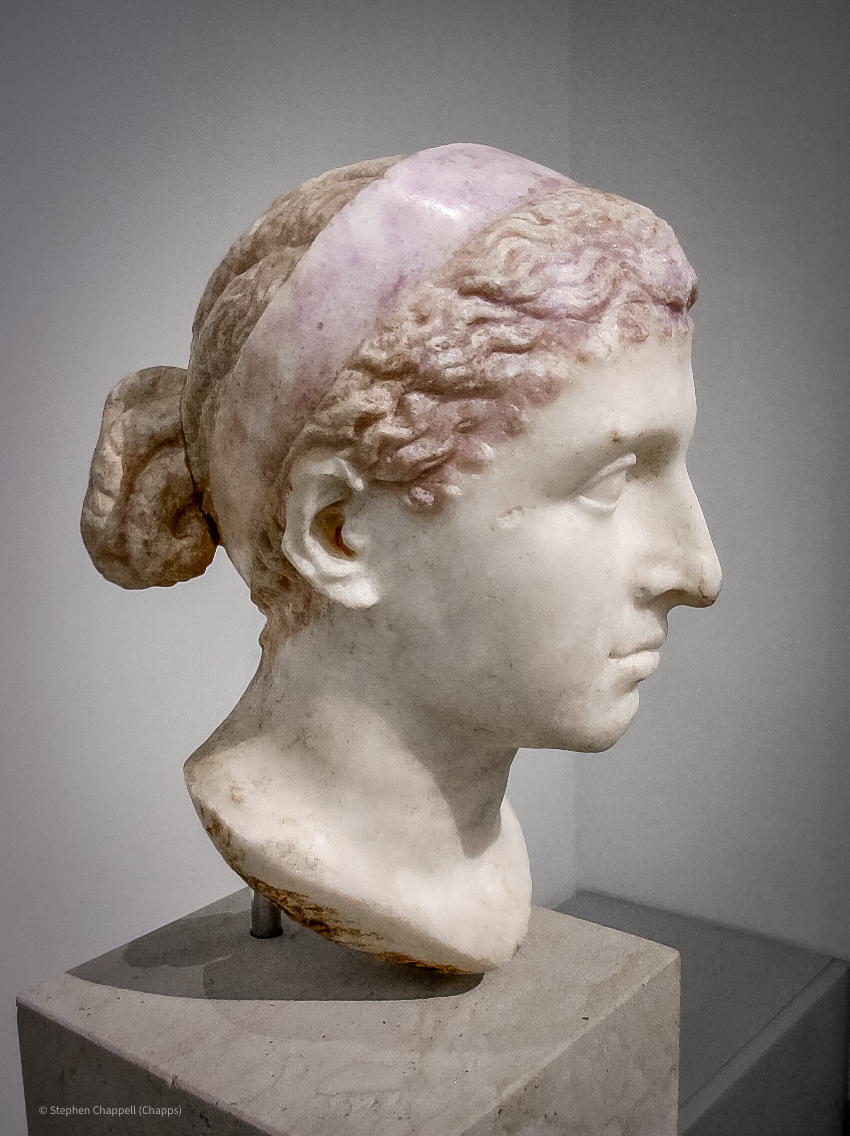 The 'Berlin Cleopatra', a marble portrait head of Cleopatra VII, c. 40-30 BCE