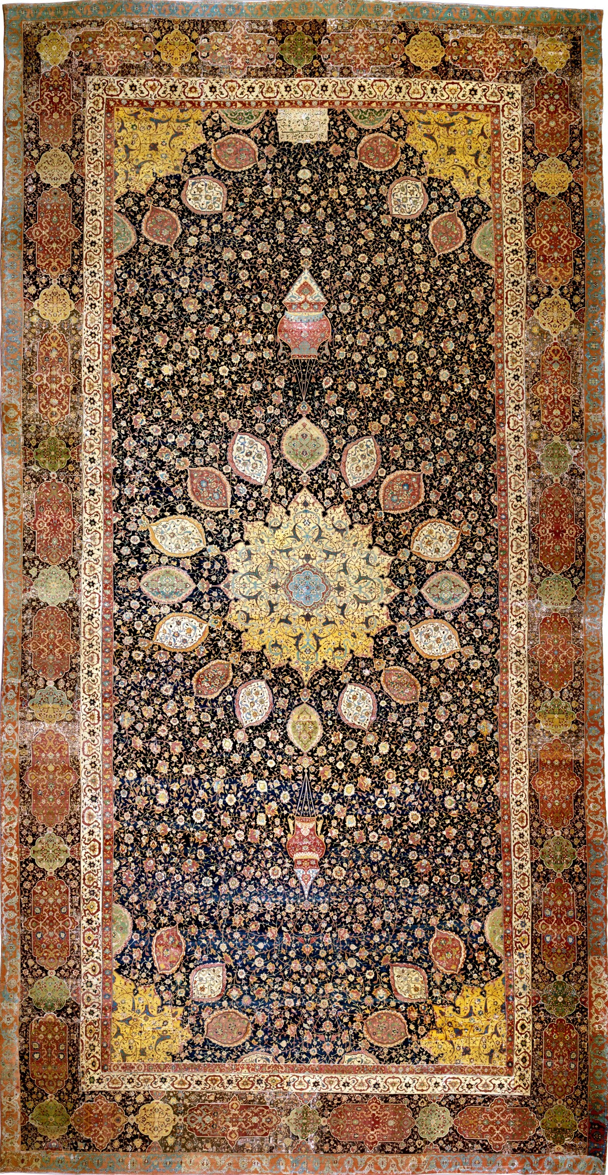 The Ardabil Carpet, a mid-16th-century Safavid Persian carpet, among the finest surviving examples of Safavid court weaving