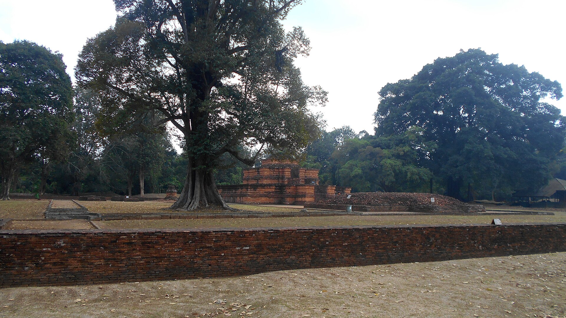 Brick temple ruins at the Muaro Jambi archaeological site, a Srivijayan-era Buddhist complex in Sumatra