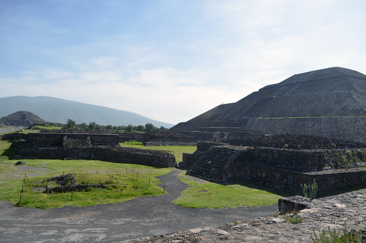 The Pyramid of the Sun at Teotihuacan, Mexico, one of the largest pyramids in the Americas, c. 100-200 CE.