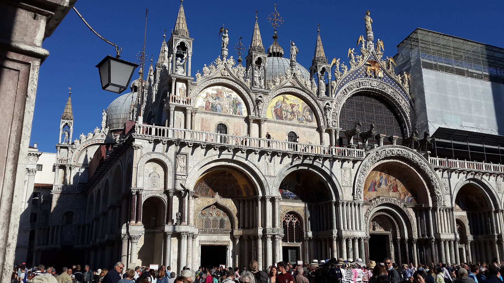 The west facade of St Mark's Basilica, the state church of the Republic of Venice