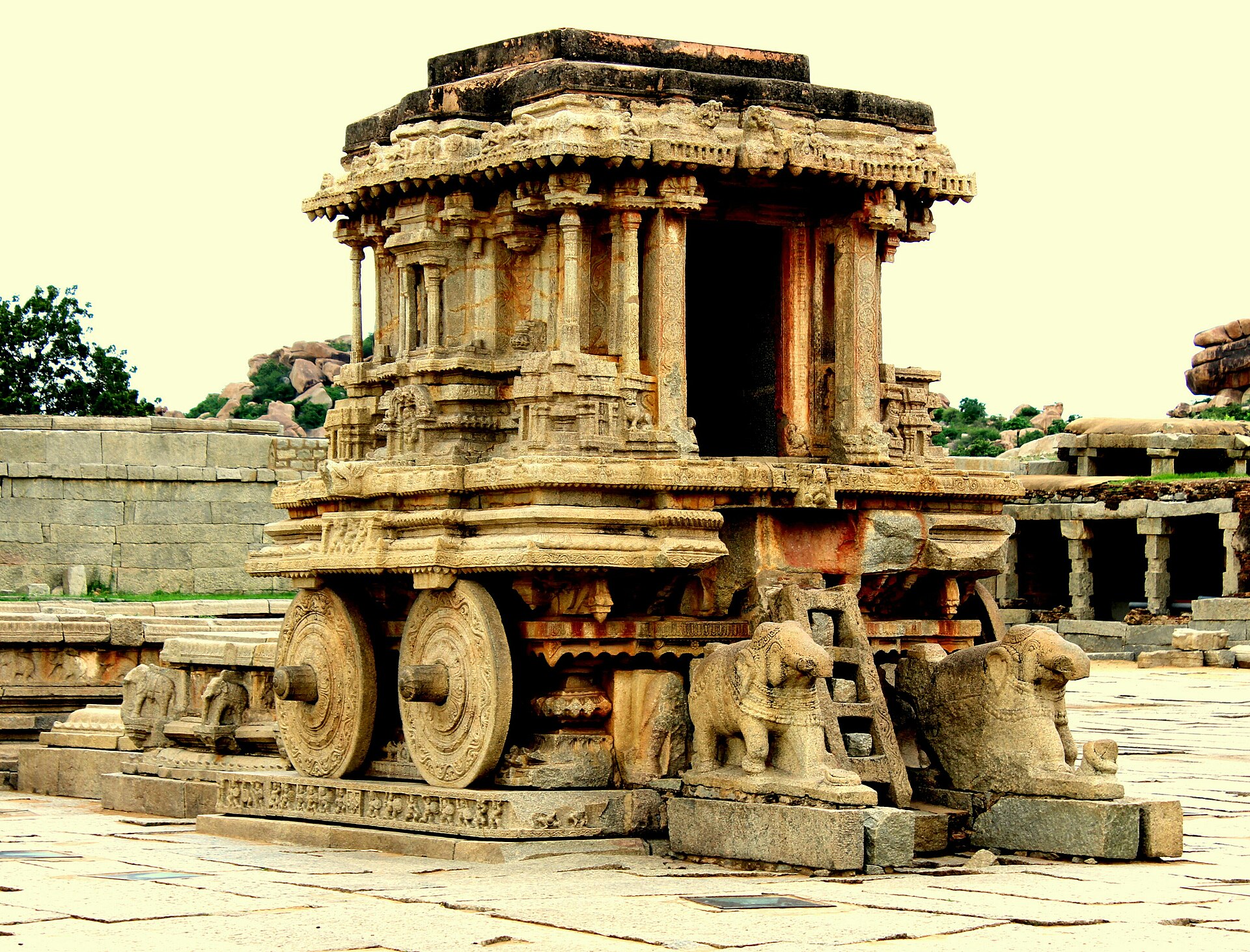 Stone Chariot shrine at the Vittala Temple complex, Hampi